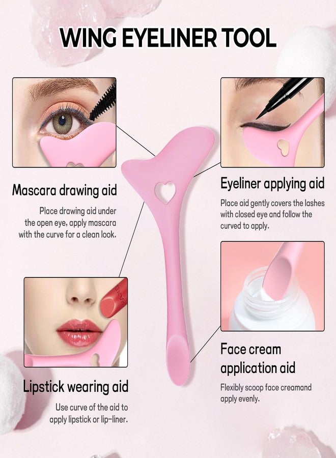 داجيدا مجموعة استنسلات تحديد العيون من داجيدا، 3 قطع، مناسبة لظلال العيون، وتحديد العيون، والماسكارا، استنسلات سيليكون قابلة لإعادة الاستخدام للحواجب، أداة متعددة الوظائف لتحديد العيون للنساء - Image 3